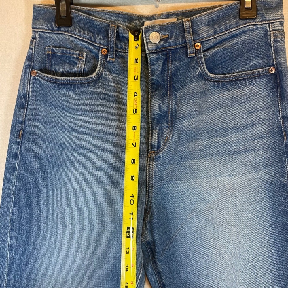 Loft The Straight High Rise Jeans Medium Wash Blue Denim Size 6 28 - Picture 3 of 9
